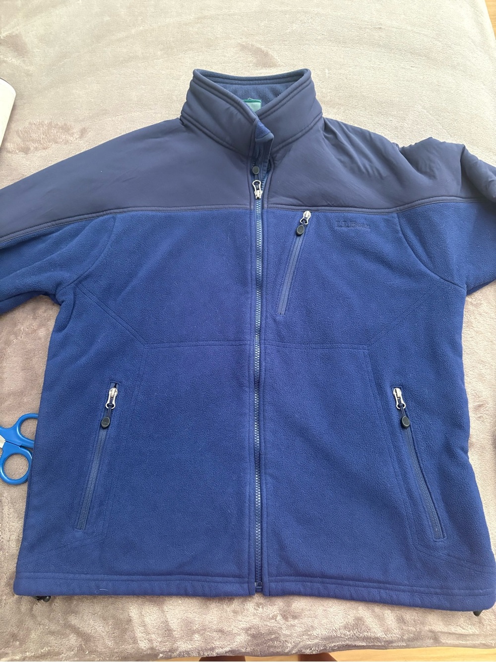 L.L. Bean Two-Tone Blue Performance Fleece Jacket